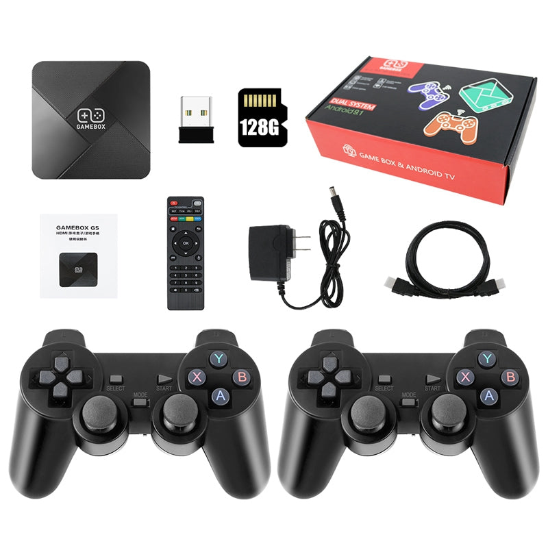 G5 Video Game Console 128G Built-in 30000+ Games 4K HD TV Game Stick with Dual Wireless Controller G5 Video Game Console 128G Built-in 30000+ Games 4K HD TV Game Stick with Dual Wireless Controller